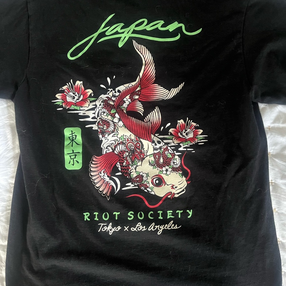 Riot Society Black T-Shirt with Colorful Graphic